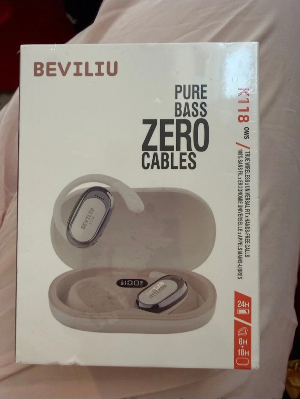 K118 True Wireless Earbuds in Beige - Pure Bass NWT
